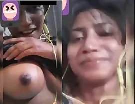 Desi indian girl exposing her round big boobs on video call